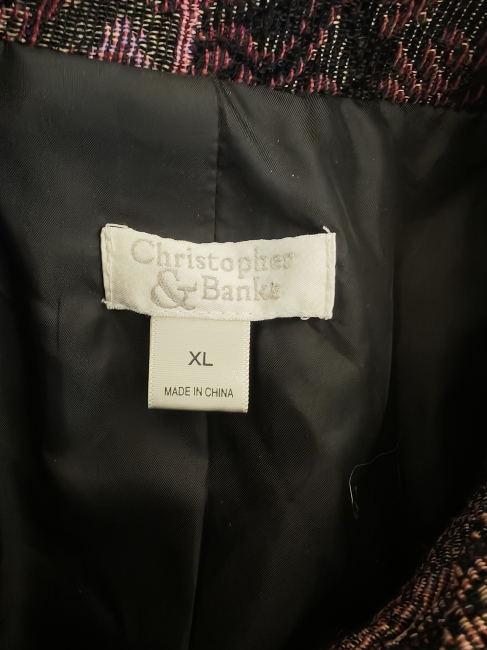 Christopher & Banks Vintage Purple Patchwork Tapestry Woven Jacket XL - Picture 5 of 12